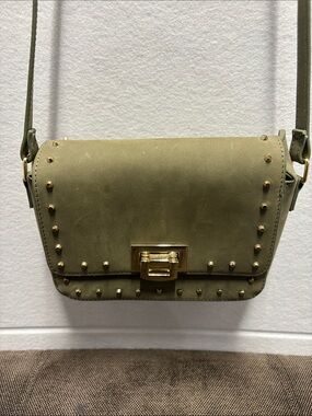 White House Black Market WHBM Studded Leather Crossbody